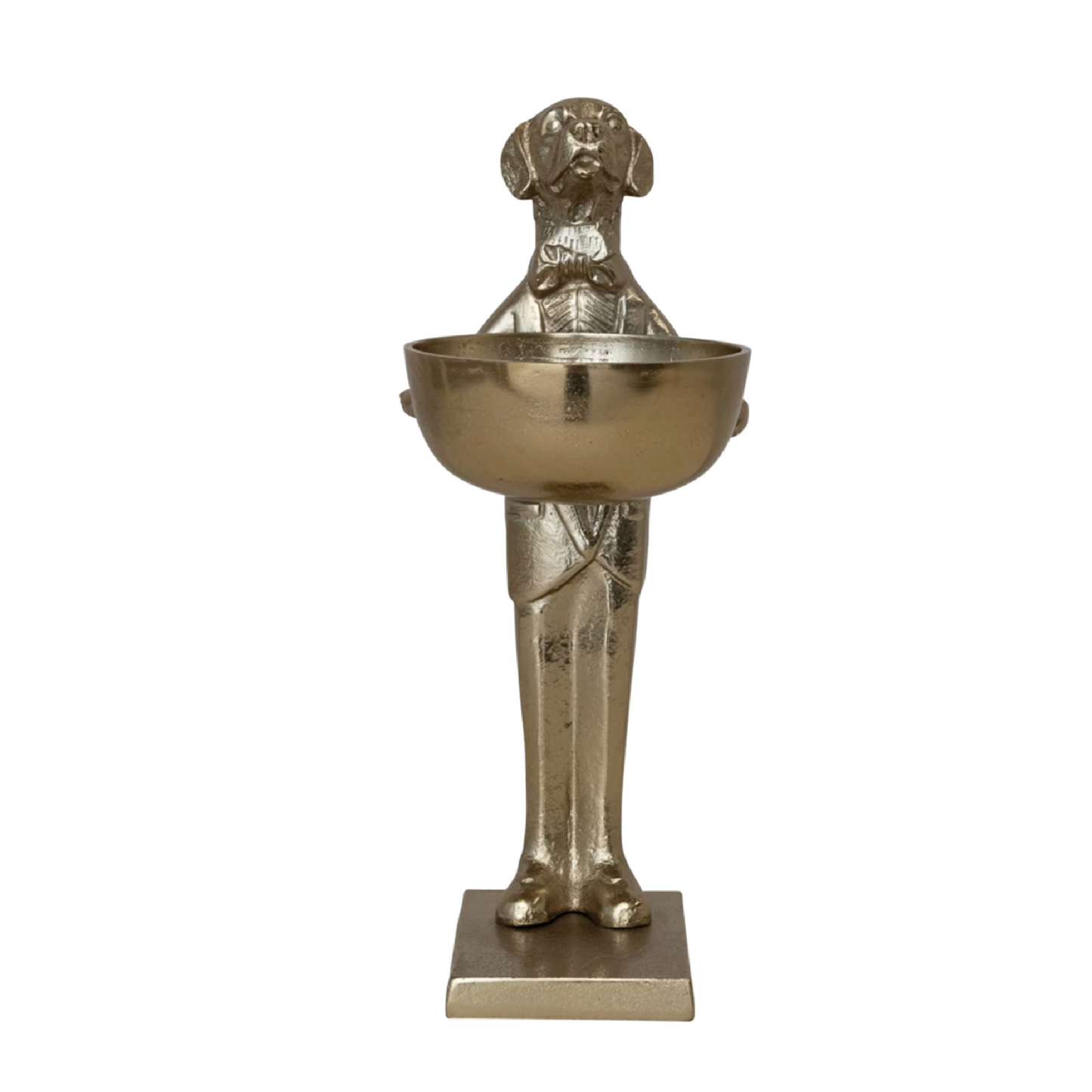 Gold Color Labrador Holding Bowl