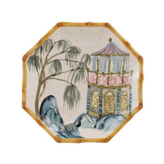 Hand-Painted Octagon Shape House/Palm Plate