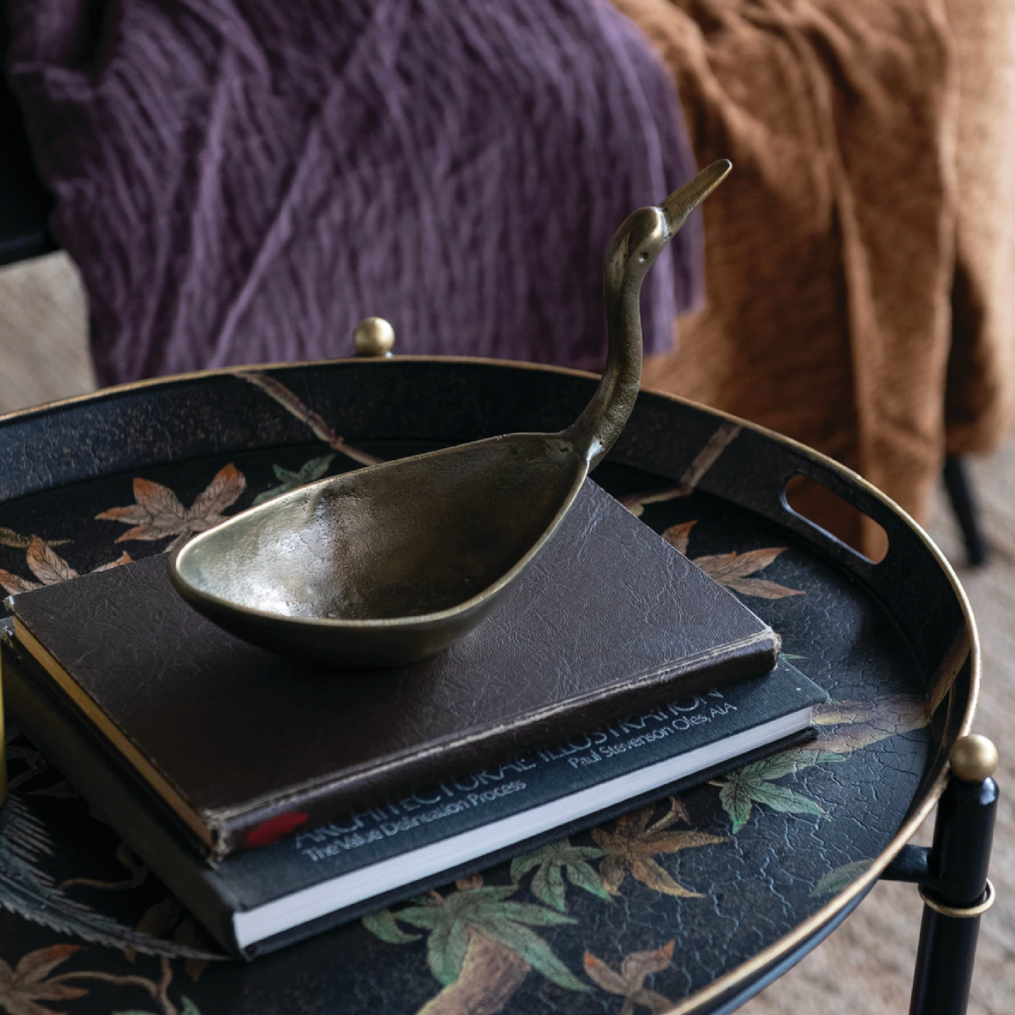 Antique Brass Bird Shaped Bowl