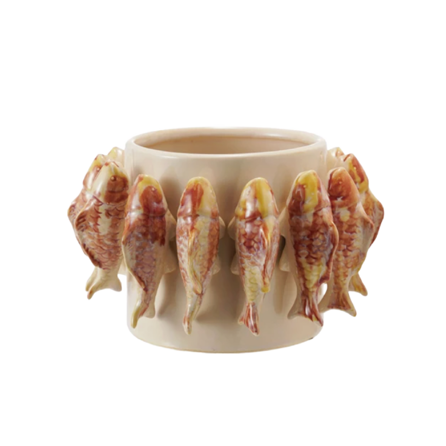 Stoneware Planter w/Fish