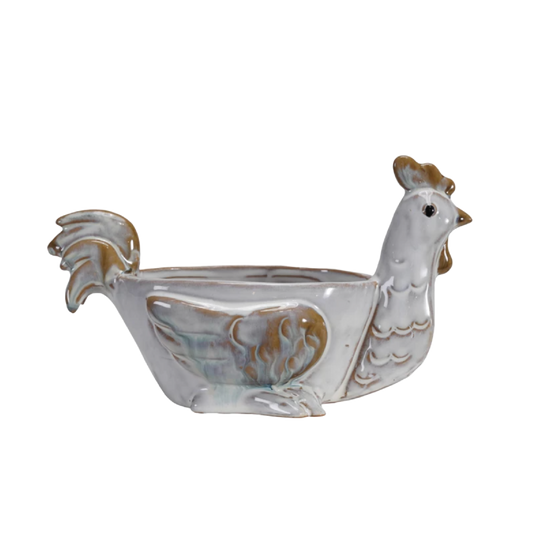 Stoneware Chicken Shaped Holder