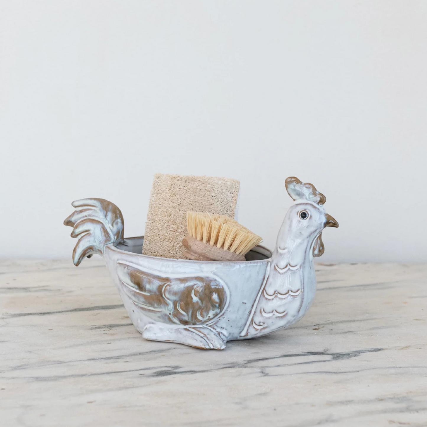 Stoneware Chicken Shaped Holder