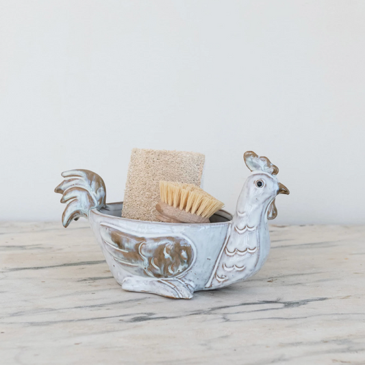 Stoneware Chicken Shaped Holder