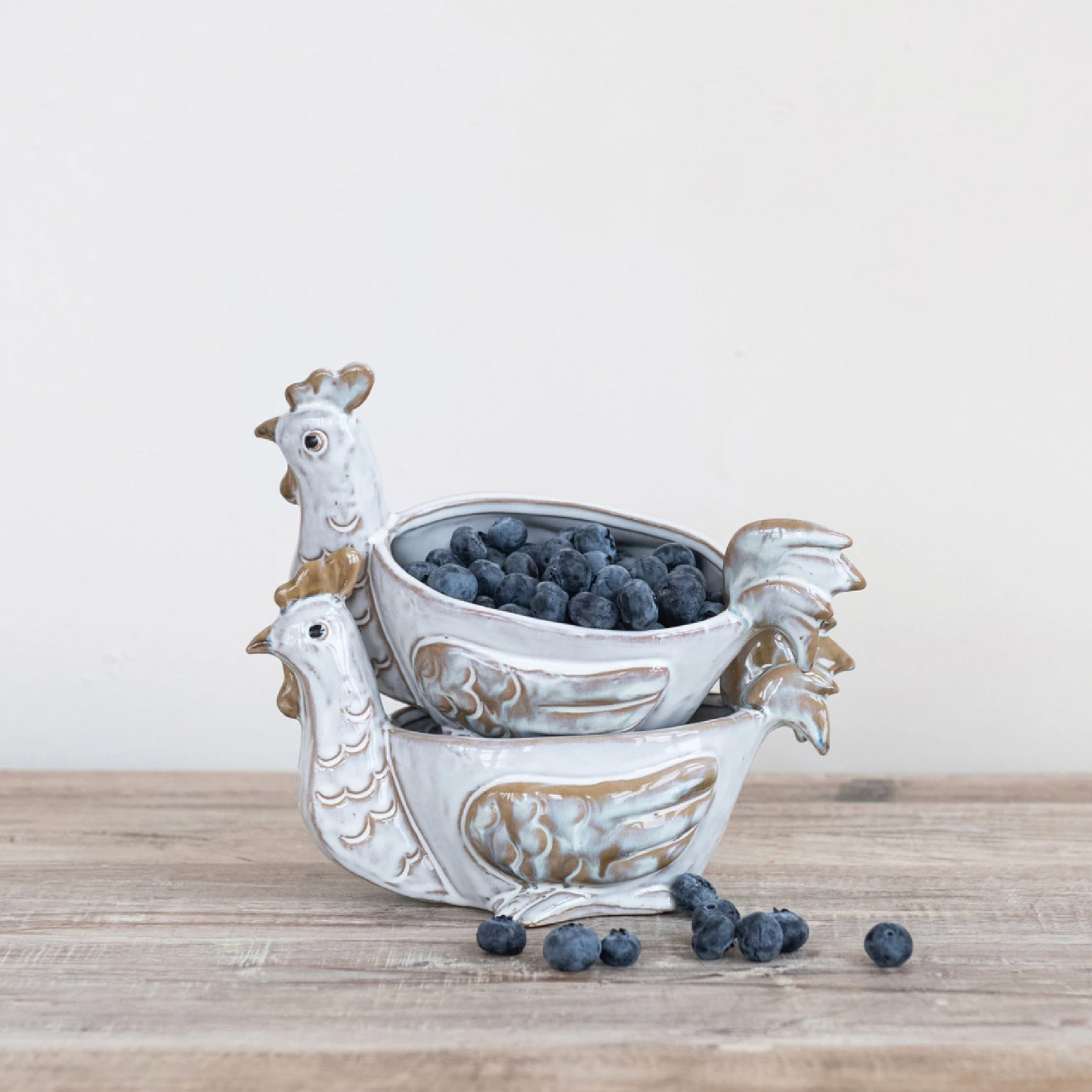 Stoneware Chicken Shaped Holder