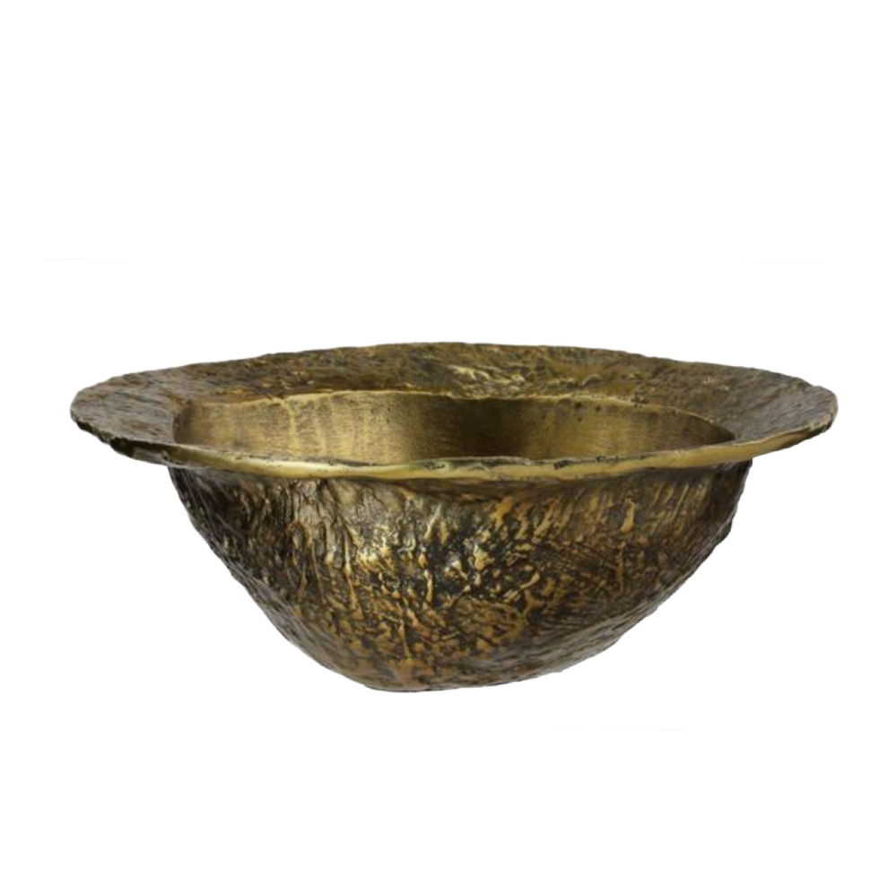 Large Antique Gold Brass Finish Bowl