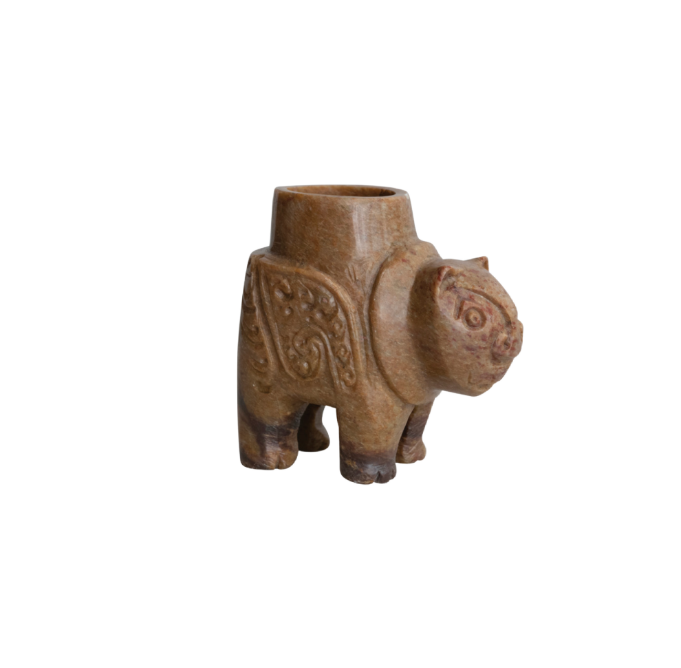 Hand-Carved Soapstone Mythical Creature Tealight Holder