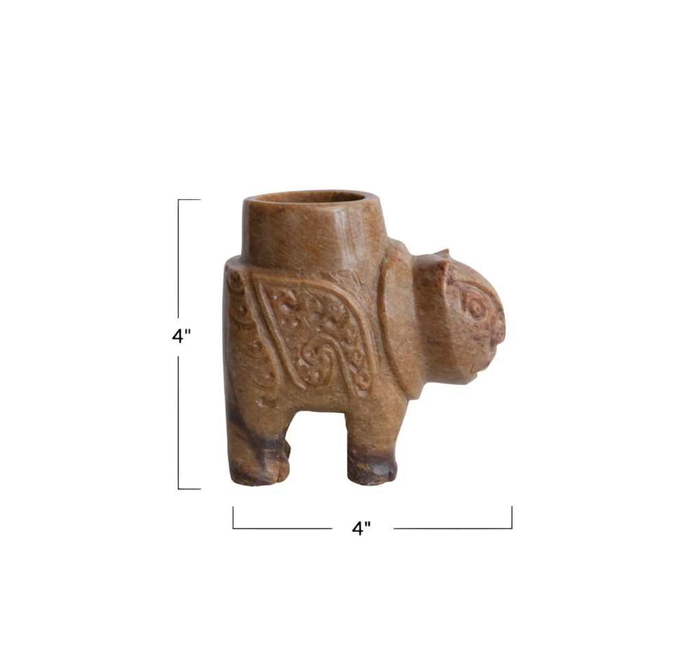 Hand-Carved Soapstone Mythical Creature Tealight Holder