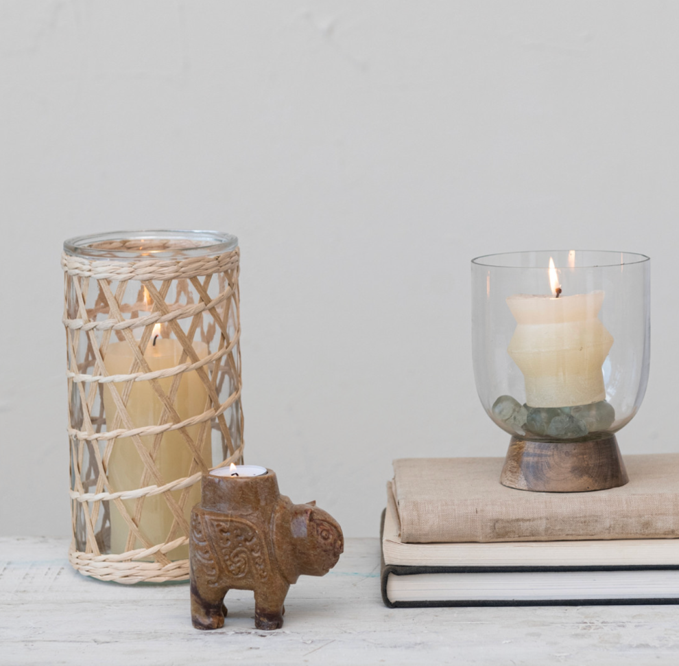Hand-Carved Soapstone Mythical Creature Tealight Holder