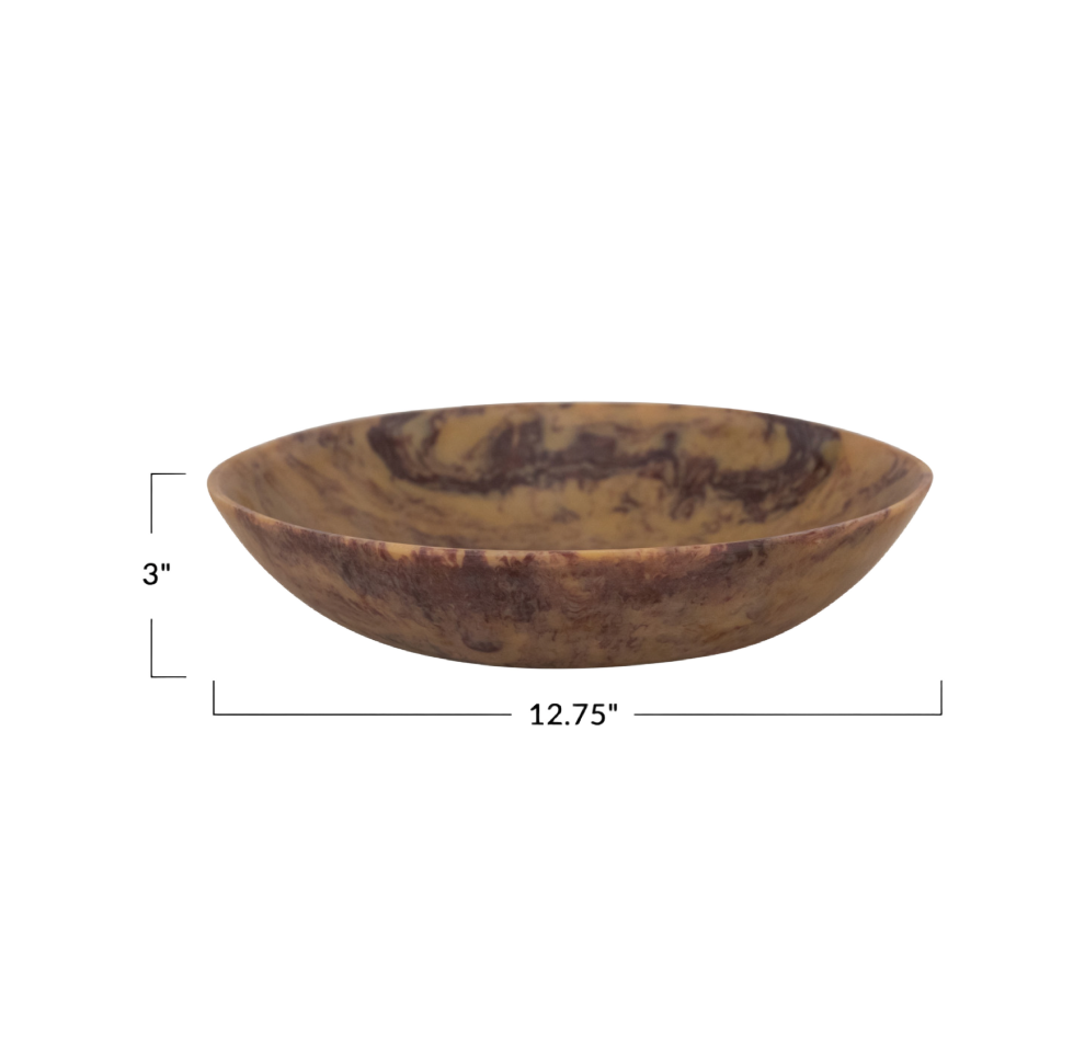 Brown Marbled Resin Bowl