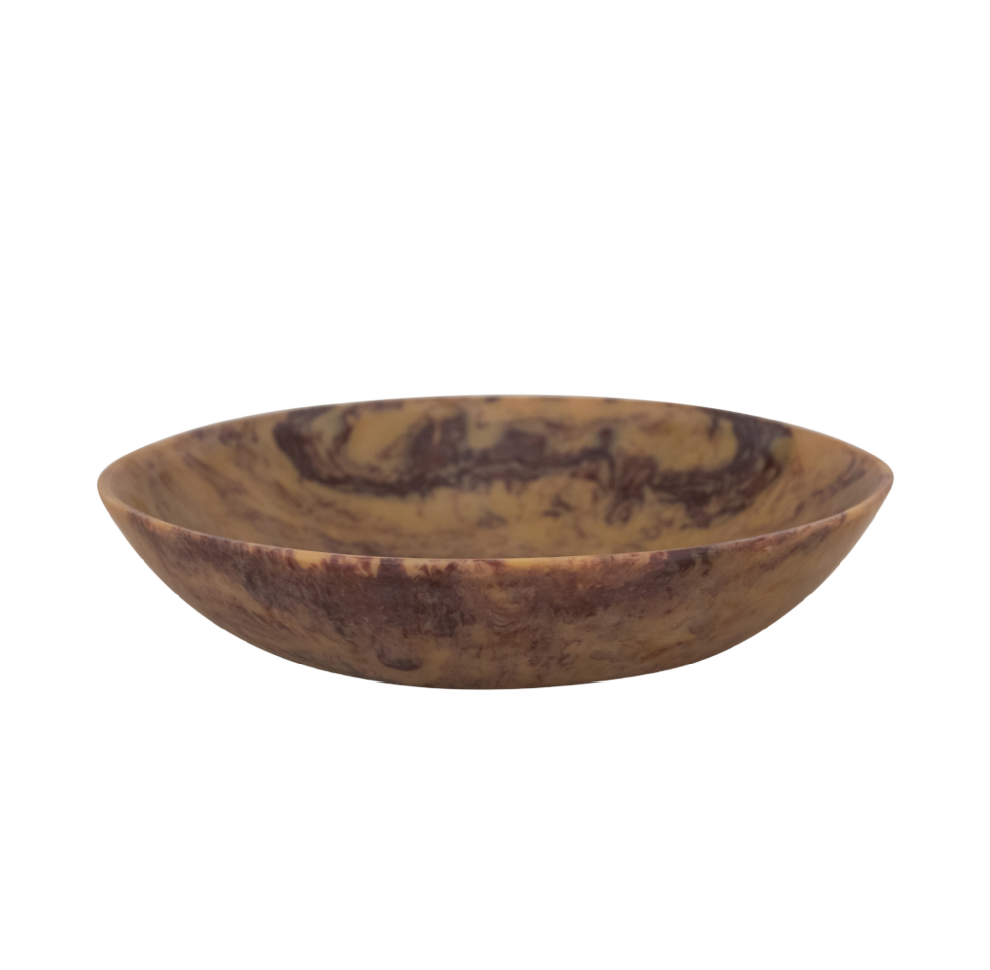 Brown Marbled Resin Bowl