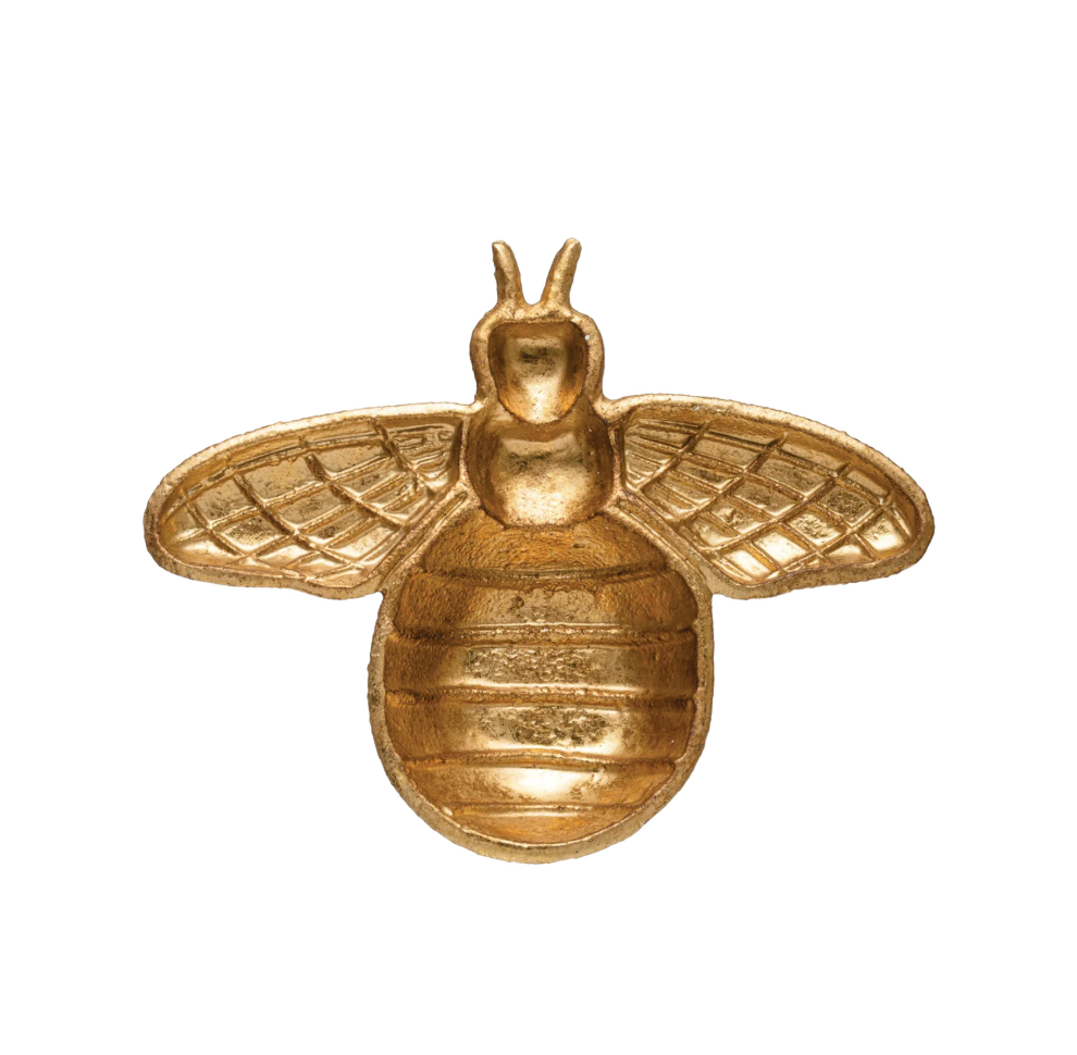Gold Cast Iron Bee Dish