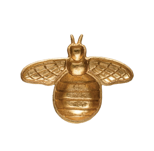 Gold Cast Iron Bee Dish