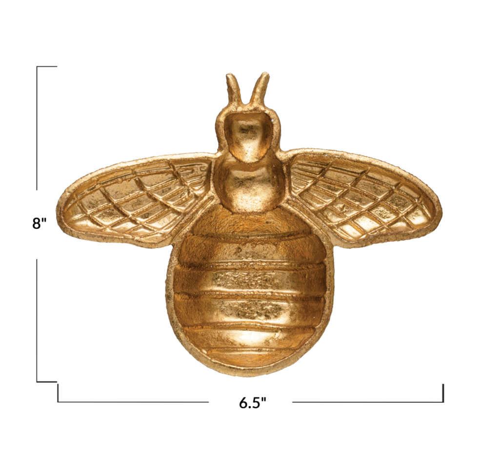 Gold Cast Iron Bee Dish