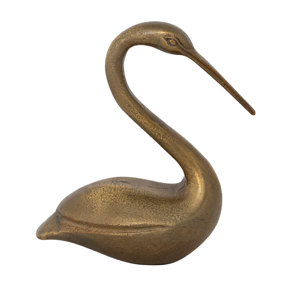 Cast Aluminum Bird Antique Brass Finish