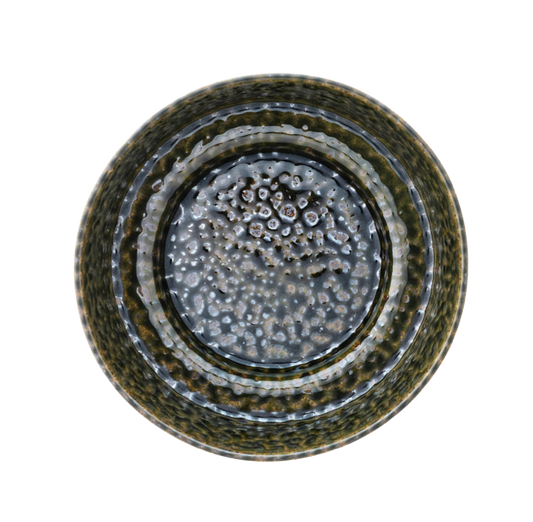 Green Stoneware Planter/Bowl with Reactive Glaze