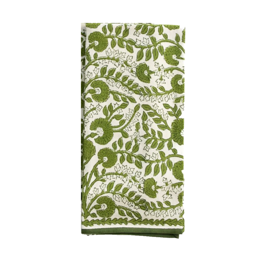 Cactus Flower Green Tea Towel