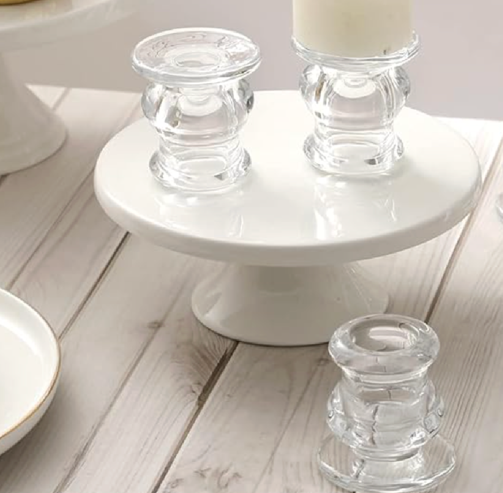 Clear Glass Candle Holder