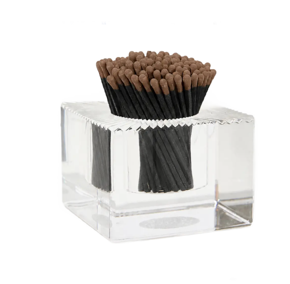 Sq Match Holder and Striker - Espresso