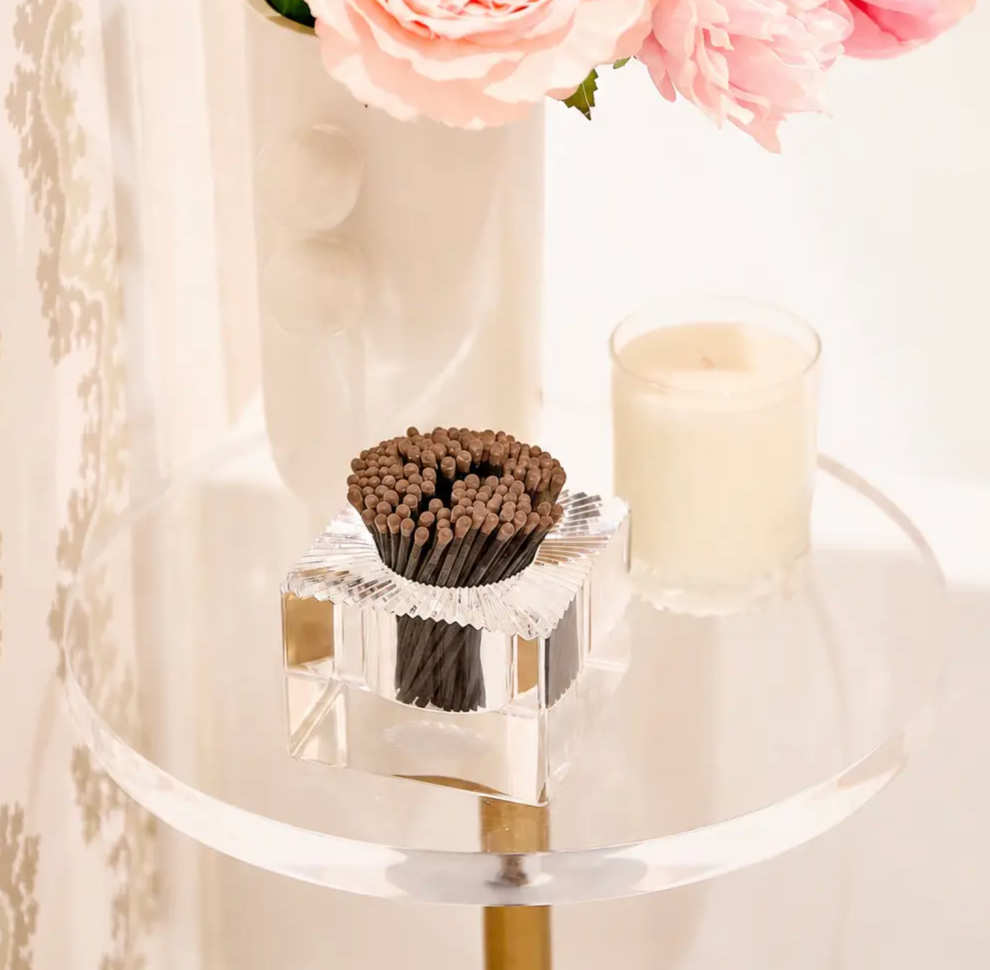 Sq Match Holder and Striker - Espresso