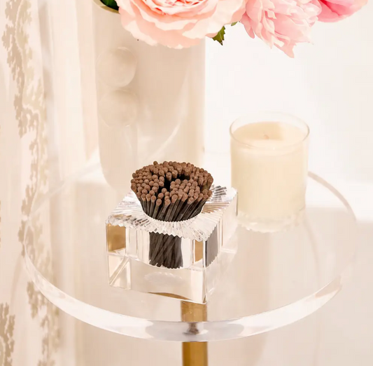 Sq Match Holder and Striker - Espresso