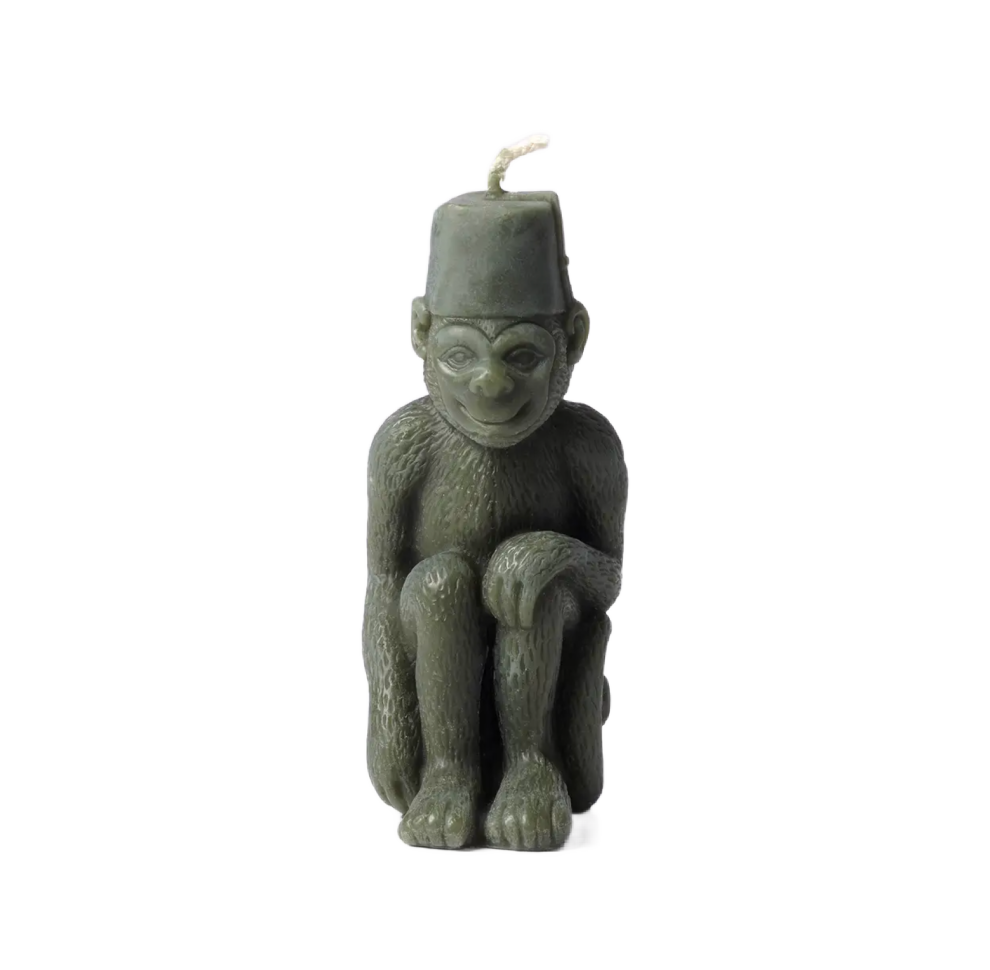 Fez Monkey Handmade Beeswax Green Candle