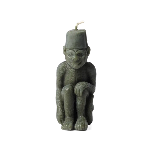 Fez Monkey Handmade Beeswax Green Candle