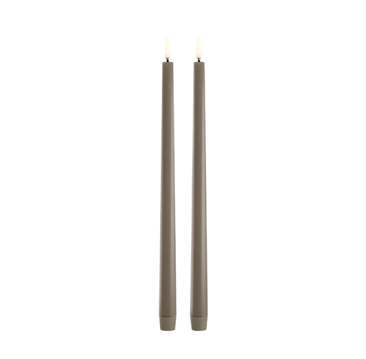 Sandstone LED Slim Taper Pair Candle