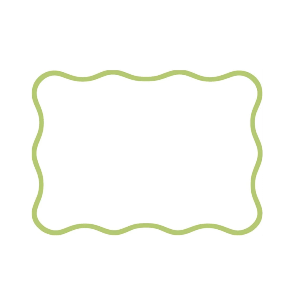 Scallop Border Moss Green Correspondence Note Cards