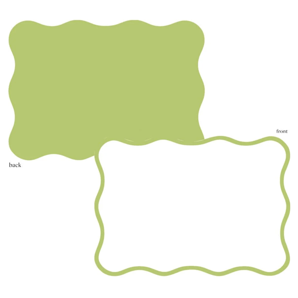 Scallop Border Moss Green Correspondence Note Cards
