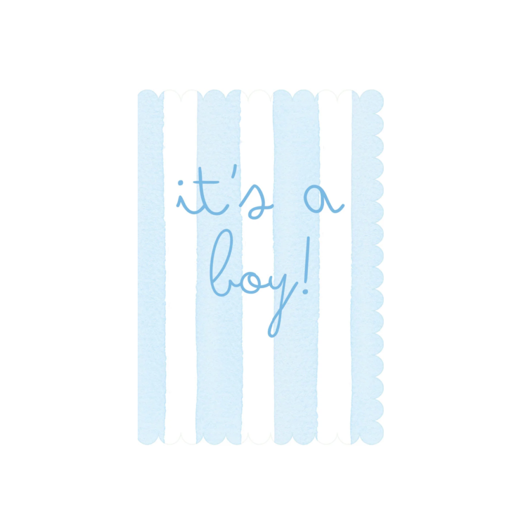 It's a Boy Stripe Baby Shower Greeting Card