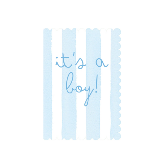 It's a Boy Stripe Baby Shower Greeting Card