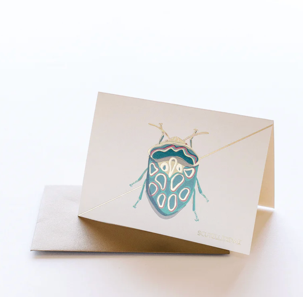 Teal Beetle Stationery Boxed Set of 6