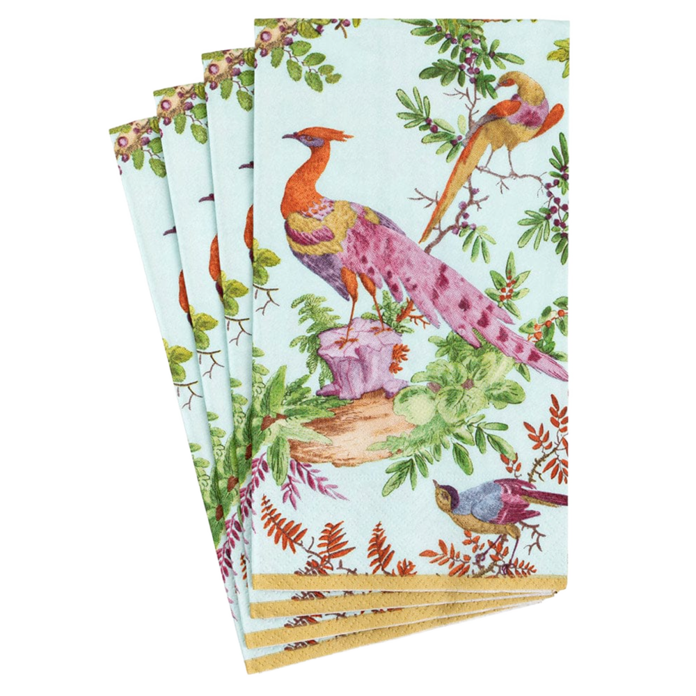 Chelsea Birds Celadon Caspari Guest Towel Napkin