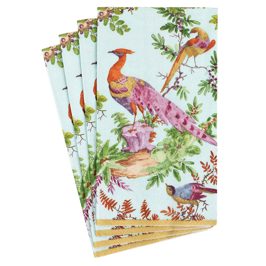 Chelsea Birds Celadon Caspari Guest Towel Napkin