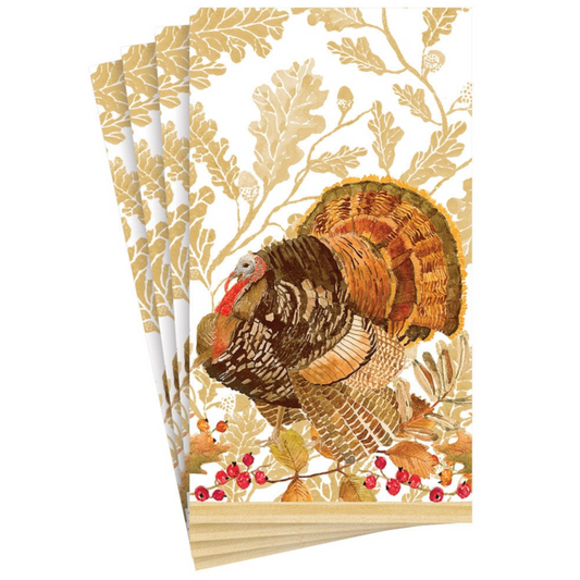 Woodland Turkey Caspari Guest Towel Napkin