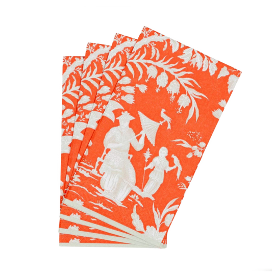Silk Road Toile Mandarin Caspari Guest Towel Napkin