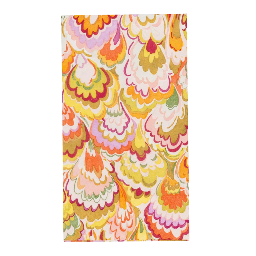 Marbled Ceramica Raspberry Caspari Guest Towel Napkin