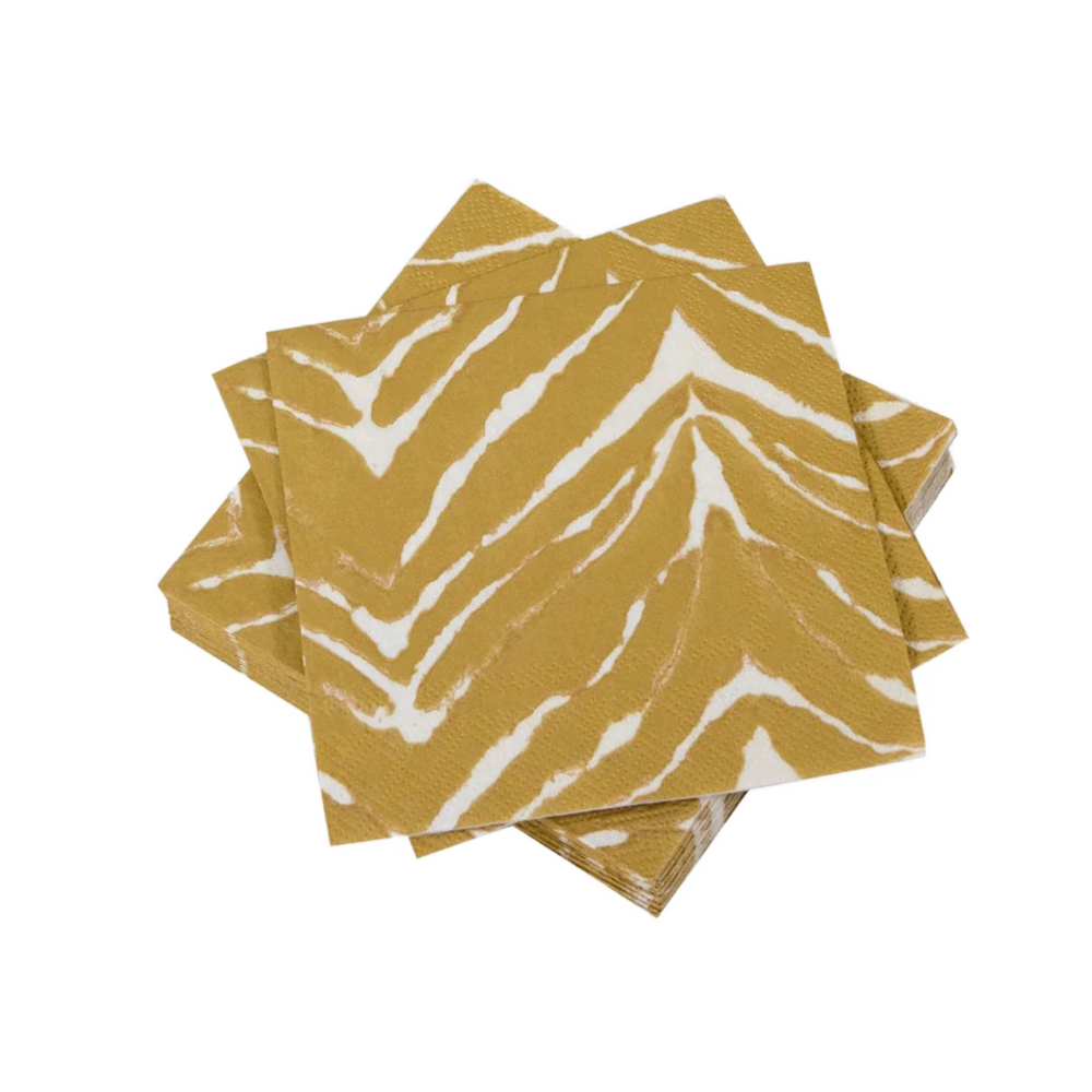 Go Wild Gold Caspari Cocktail Napkin
