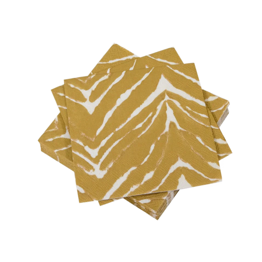 Go Wild Gold Caspari Cocktail Napkin