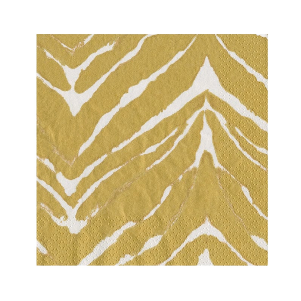 Go Wild Gold Caspari Cocktail Napkin