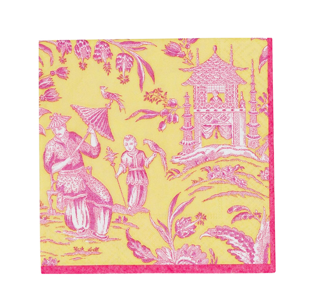 Silk Road Toile Chart Cocktail Napkin