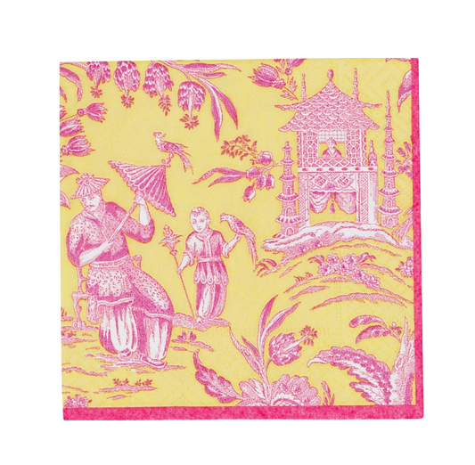 Silk Road Toile Chart Cocktail Napkin
