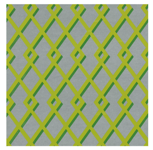 Trellis Green/Silver Wrapping Paper