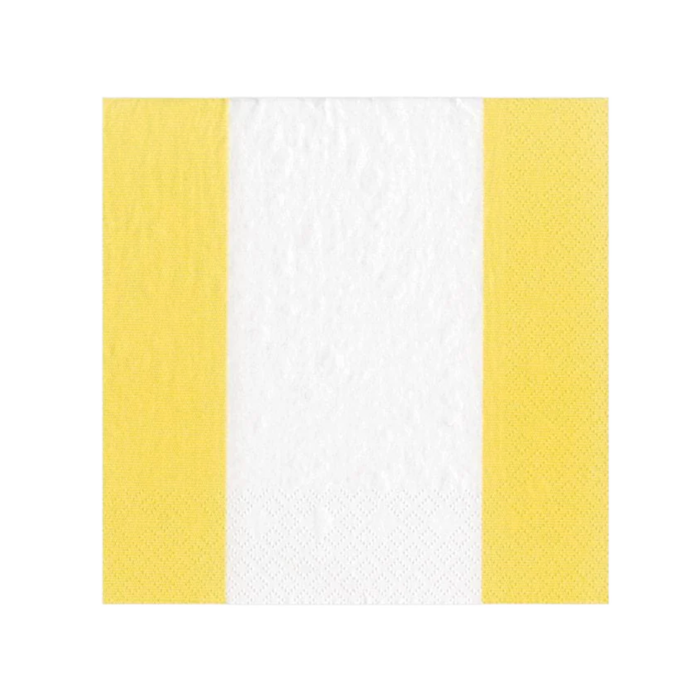 Bandol Stripe Yellow Cocktail Napkin