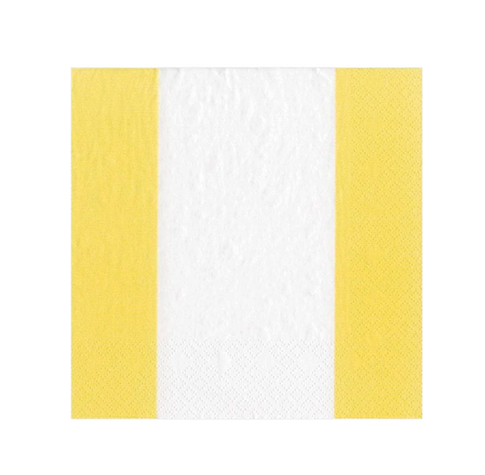 Bandol Stripe Yellow Cocktail Napkin