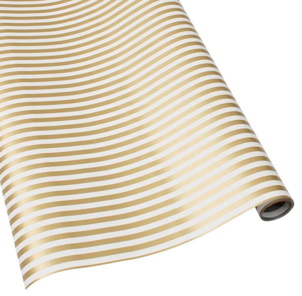 Club Stripe Gold/Silver Reversible Gift Wrapping Paper