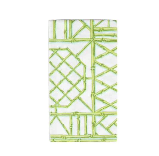 Bamboo Screen Moss Green Caspari Guest Towel Napkin