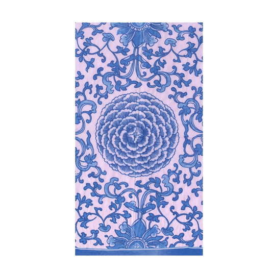 Indigo Garden Blue/Pink Caspari Guest Towel Napkin