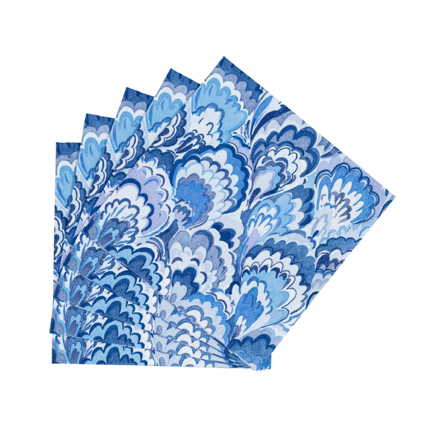 Marbled Ceramica Indigo Caspari Cocktail Napkin