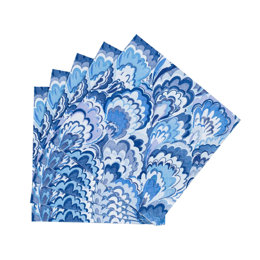 Marbled Ceramica Indigo Caspari Cocktail Napkin